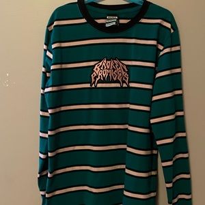 Broken Promises green and pink long sleeve shirt